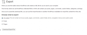 Exporting WordPress blog